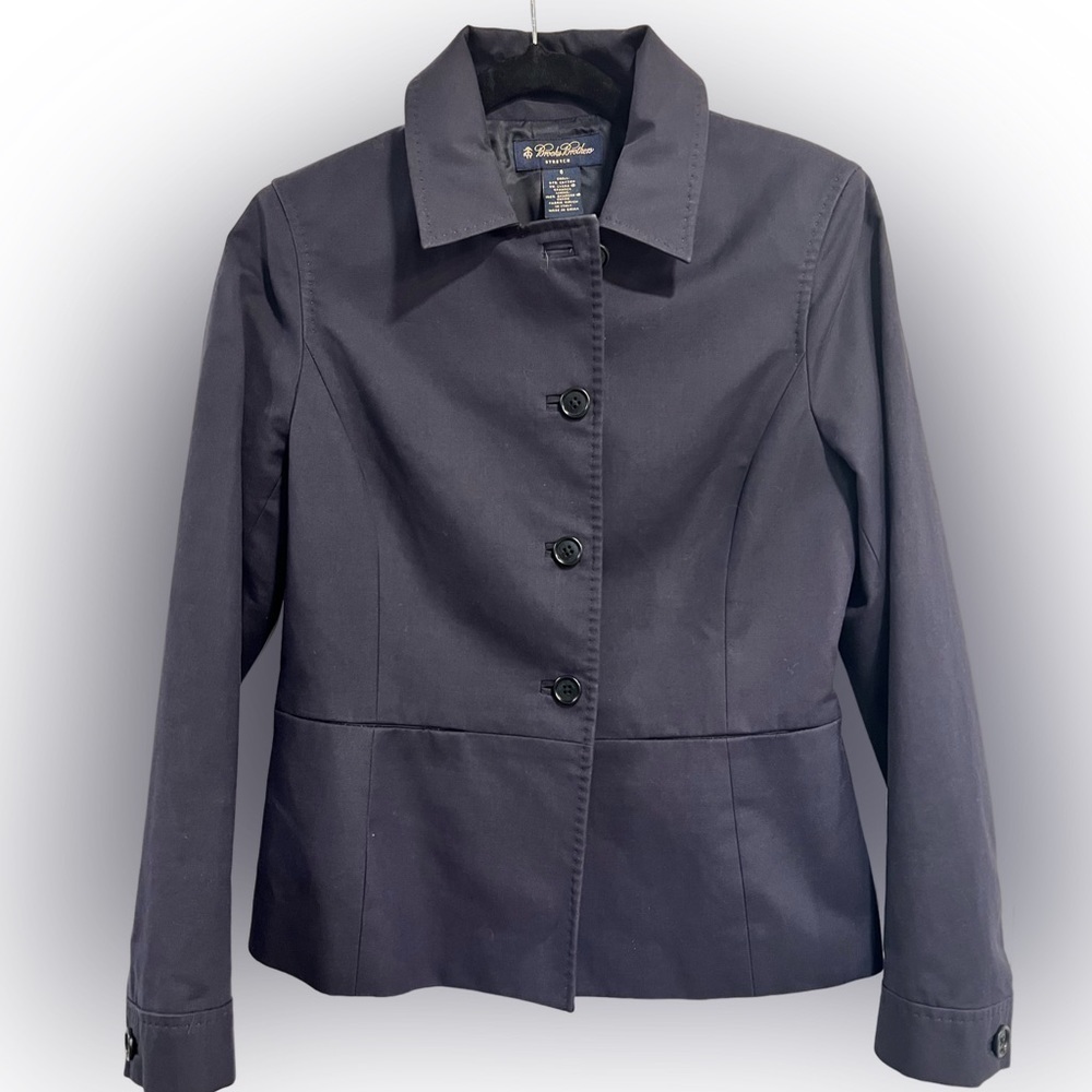 BROOKS BROTHERS stretch dark blue sleek 4 button blazer jacket